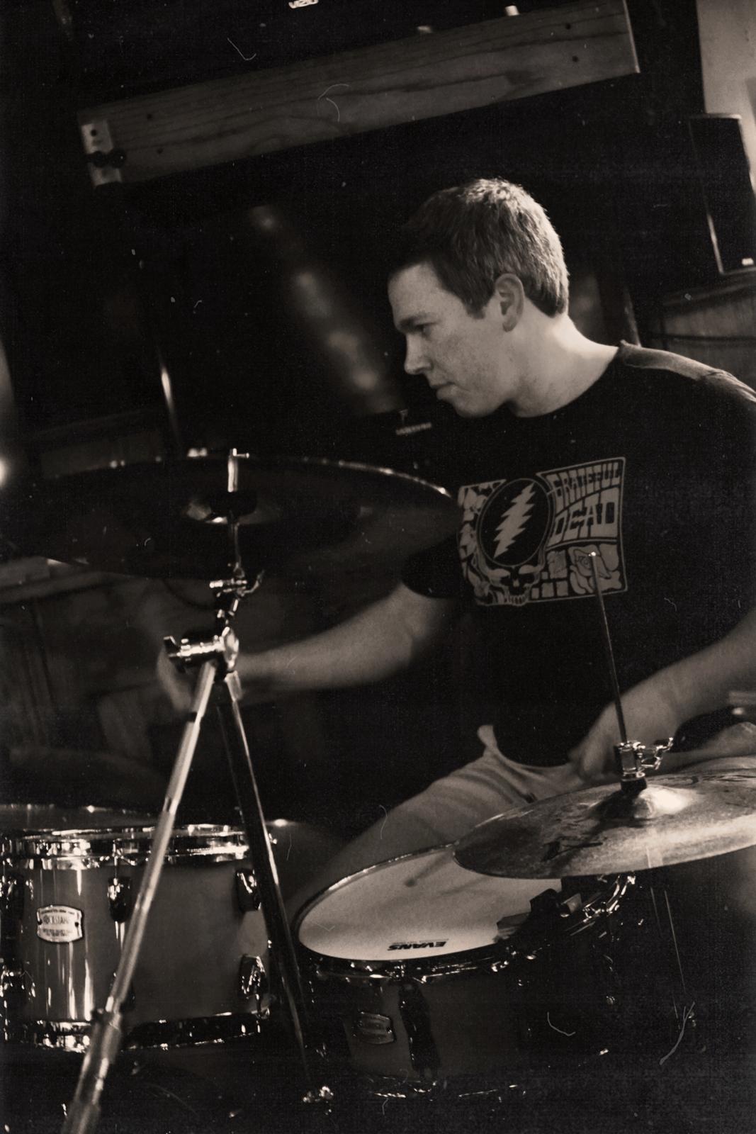 Playing drums in ROUNDTREE